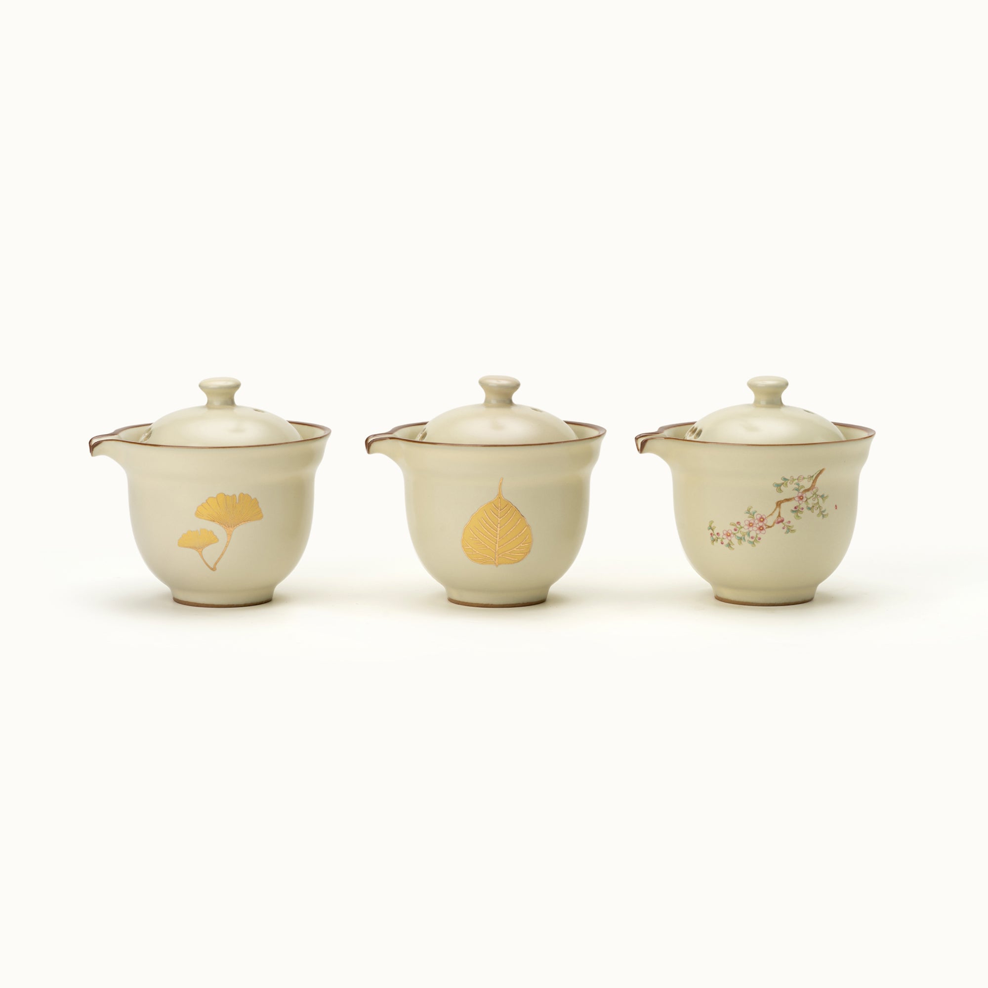 Portable Ceramic Gongfu Travel Tea Set | 1 Pot, 3 Cups & Travel Case