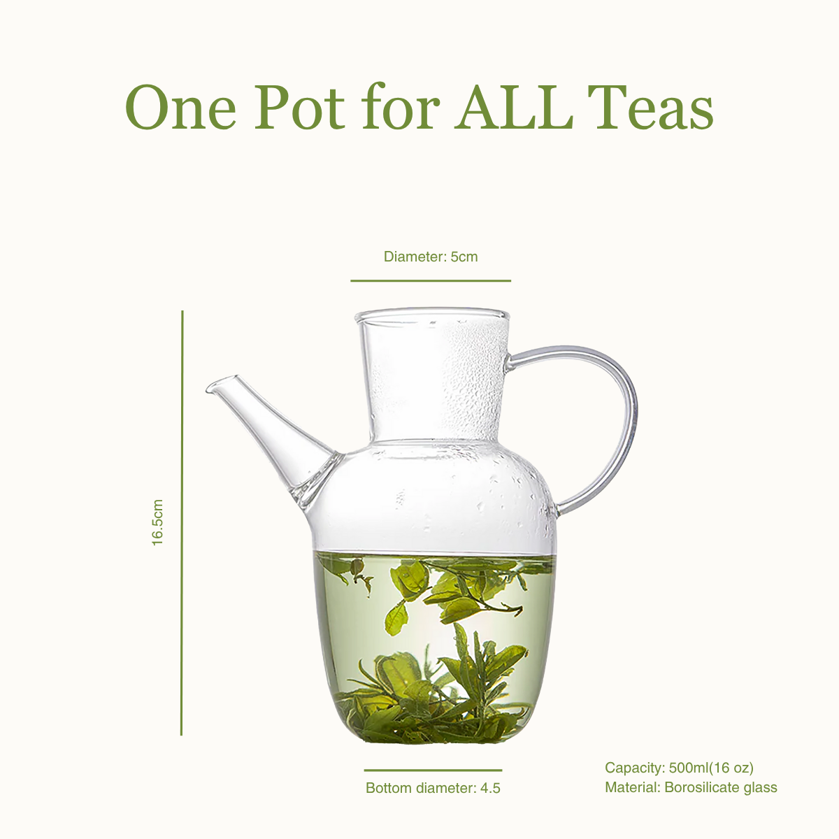 Green Tea Glass Pot